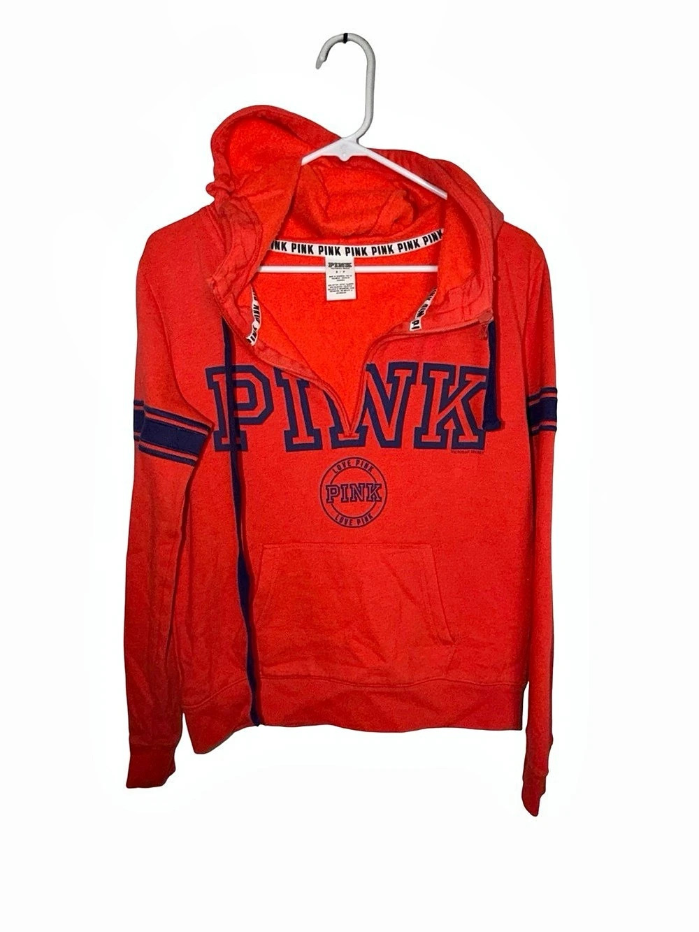 PINK Red & Blue Hoodie Size Small